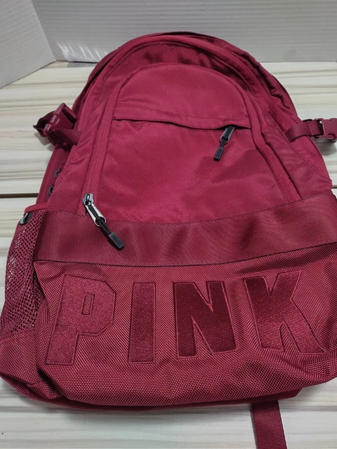 VICTORIAS SECRET PINK School BACKPACK RED campus Tech Bookbag